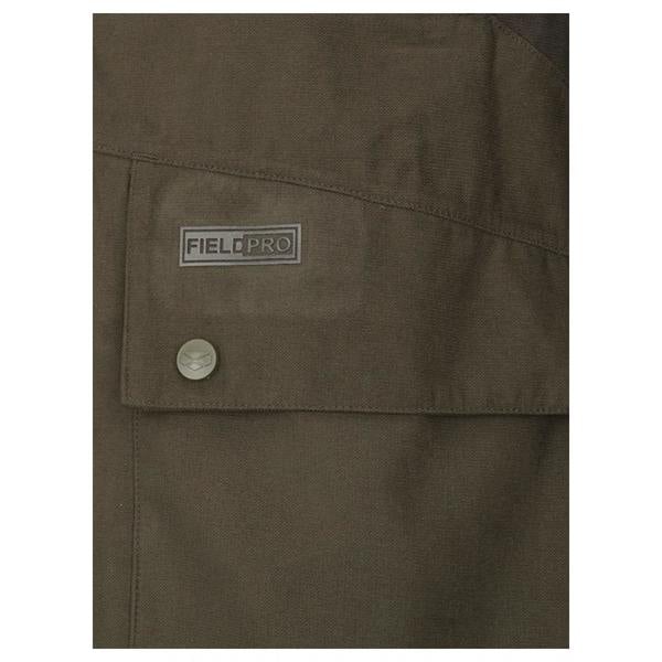 Hoggs of Fife Ardross Pro Waterproof Field Jacket front pocket and Field Pro branding detail