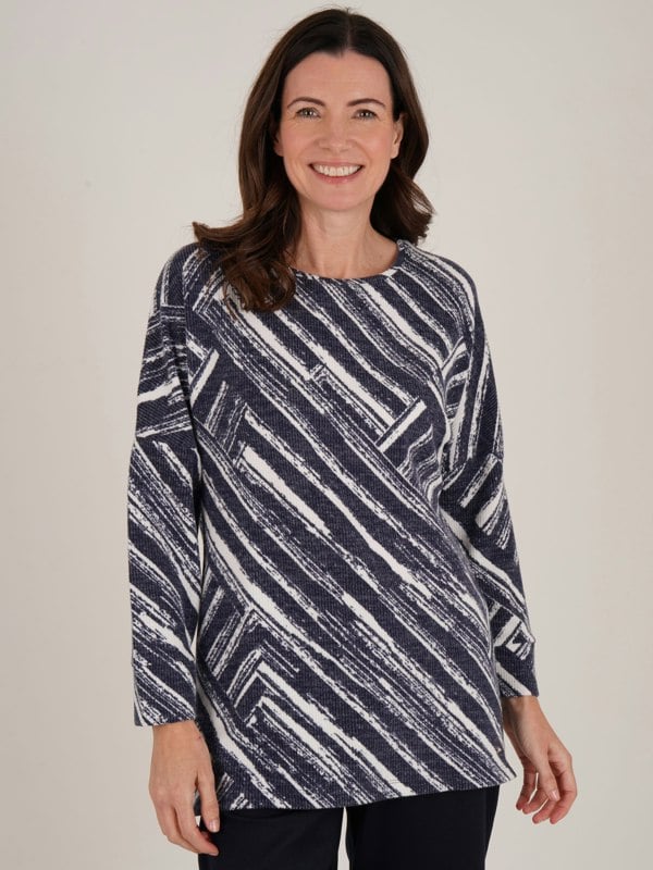 TIGI-Wear All Over Striped Print Top