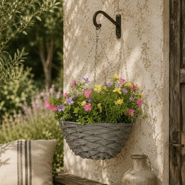 Wyld Haus Viravi Set Of 2 Hanging Artificial Cosmos Flower Displays In Mixed Colours