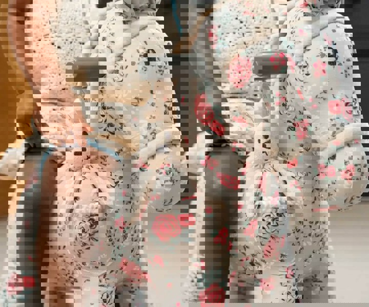 Floral rocking horse close up