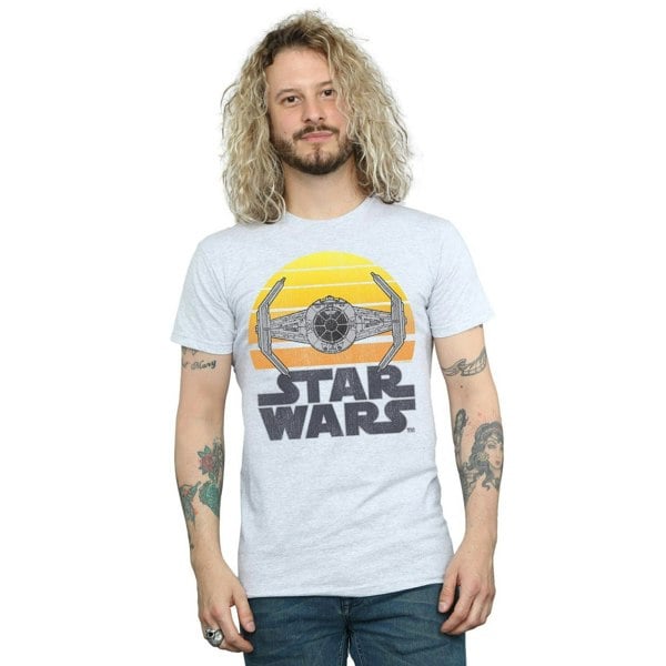 Star Wars Mens Sunset TIE Fighter T-Shirt - Sports Grey