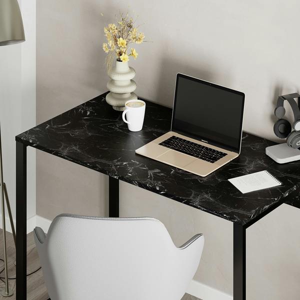 Decortie Inna Modern Work Table Lotus with Sturdy Metal Legs Particle Board Industrial Desk Width 110cm