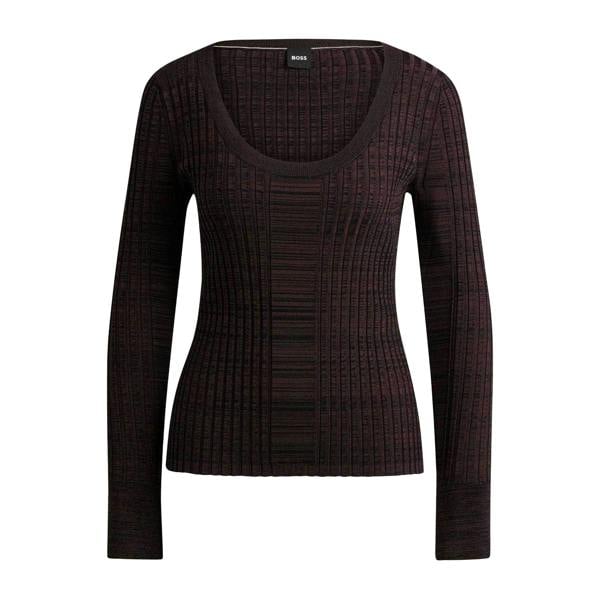 Boss Womens/Ladies Firama Scoop Neck Sweater Top - Brown - 