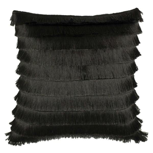 Furn Flicker Tiered Fringe Cushion Cover - Graphite - 