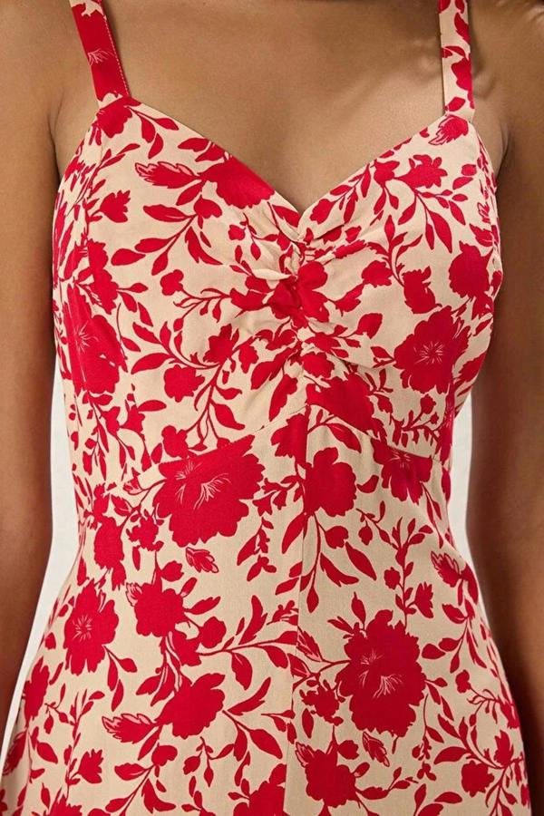 WOVCOR Floral Midi Woven Dress
