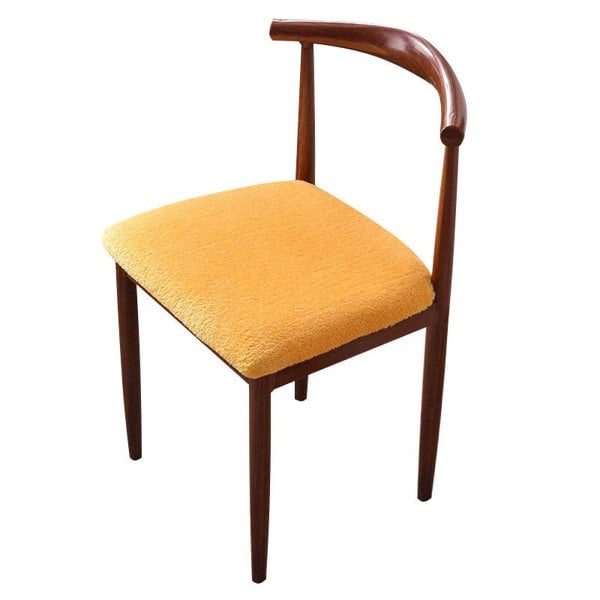 Anyhouz Chair Cover Orange Fur Stretch Seat Cover for Home Dinning Kitchen Washable Removable