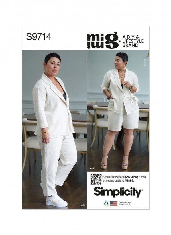 Simplicity Sewing Pattern 9714, Jackets, Trousers, Shorts, Suits for Women, K5 (8-10-12-14-16) - Intermediate