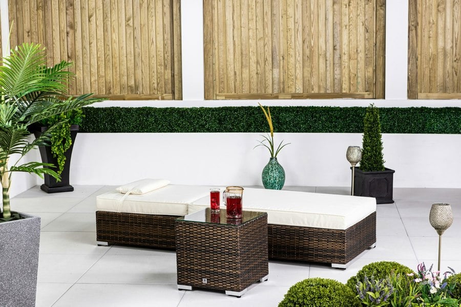 Giardino Rattan Sun Lounger & Table Set
