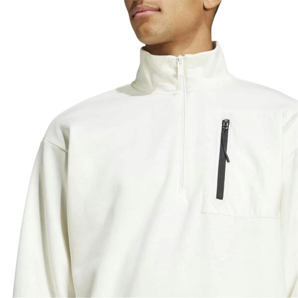 Adidas Mens City Escape Quarter Zip Tailored Sweatshirt - Off White - 