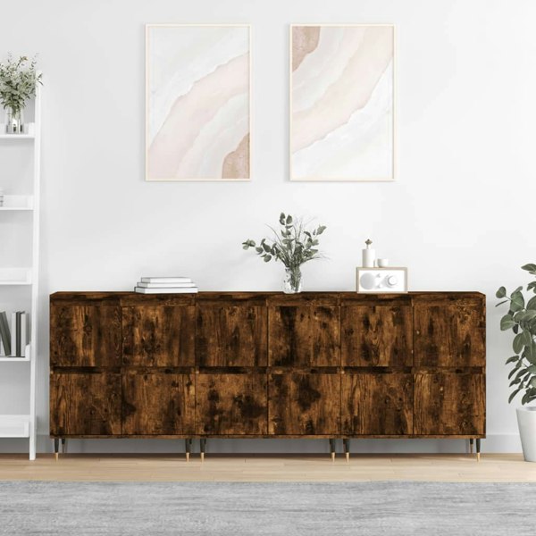 Berkfield Sideboards 3 pcs Smoked Oak Engineered Wood