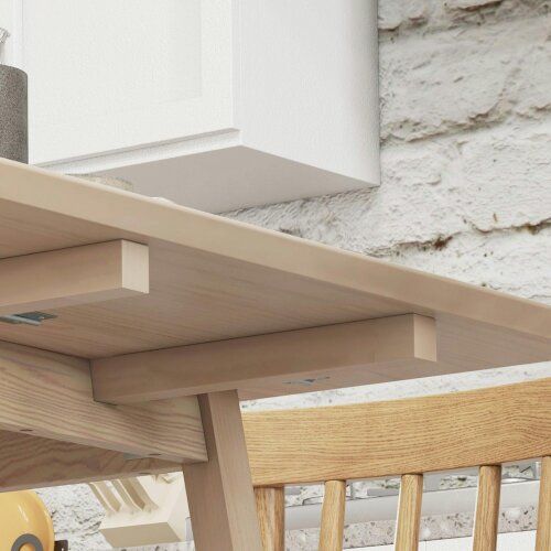 Wyld Haus Nolilu Solid Wood Natural Folding Drop Leaf Dining Table Seating 2 To 4