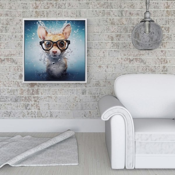 Warren Reed Splash Art Doormouse Framed Canvas