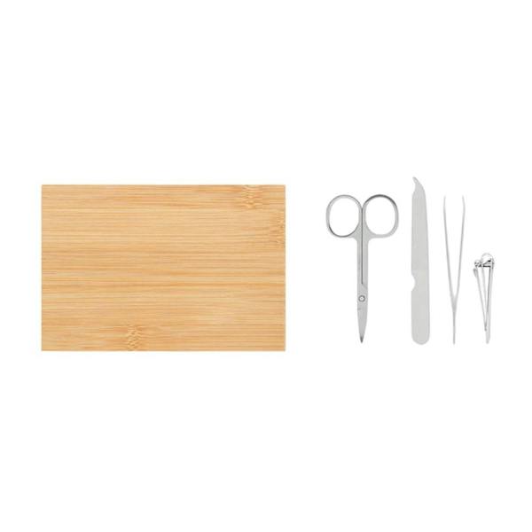 MidOcean Sewa Bamboo Manicure Set - Wood/Silver - 