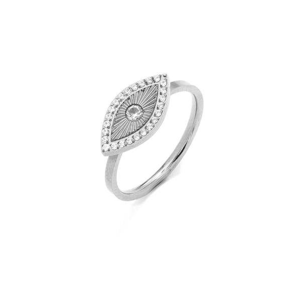 Say It With Full CZ Evil Eye Ring - Silver
