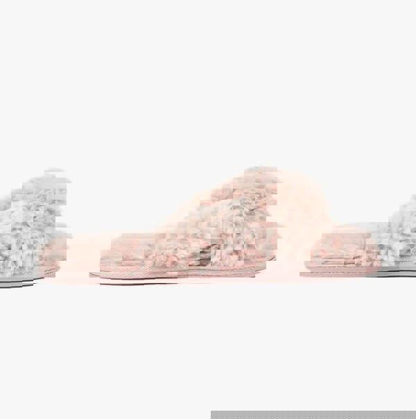 Bedroom Athletics NICKI Womens Faux Fur Slipper Sliders Dusky Pink