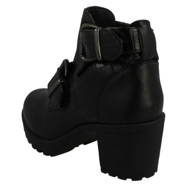 Red:Tag Girls Red Tag Buckle Strap Block Heel Ankle Boots