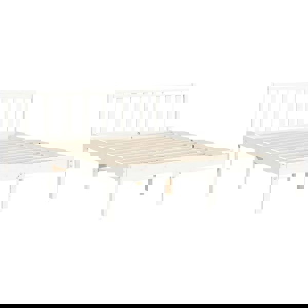 Berkfield Bed Frame with Headboard White 140x190 cm Solid Wood