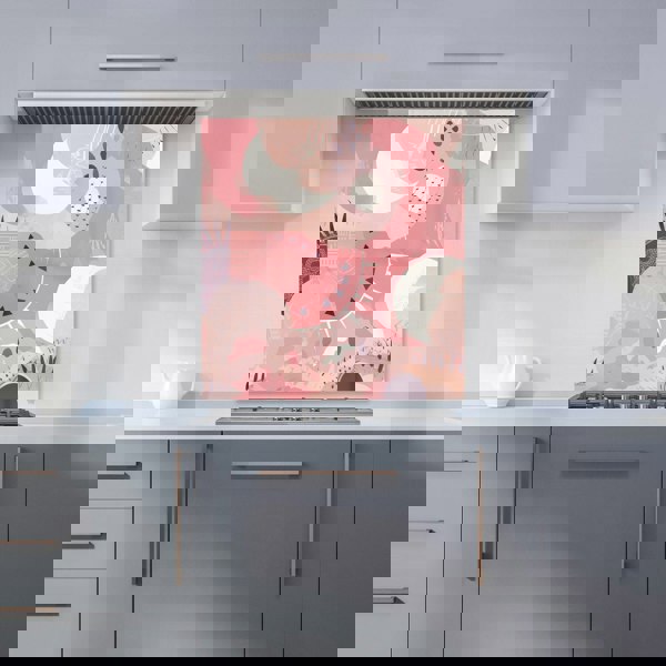 Warren Reed - Designer Abstract Pink White Kitchen Splashback