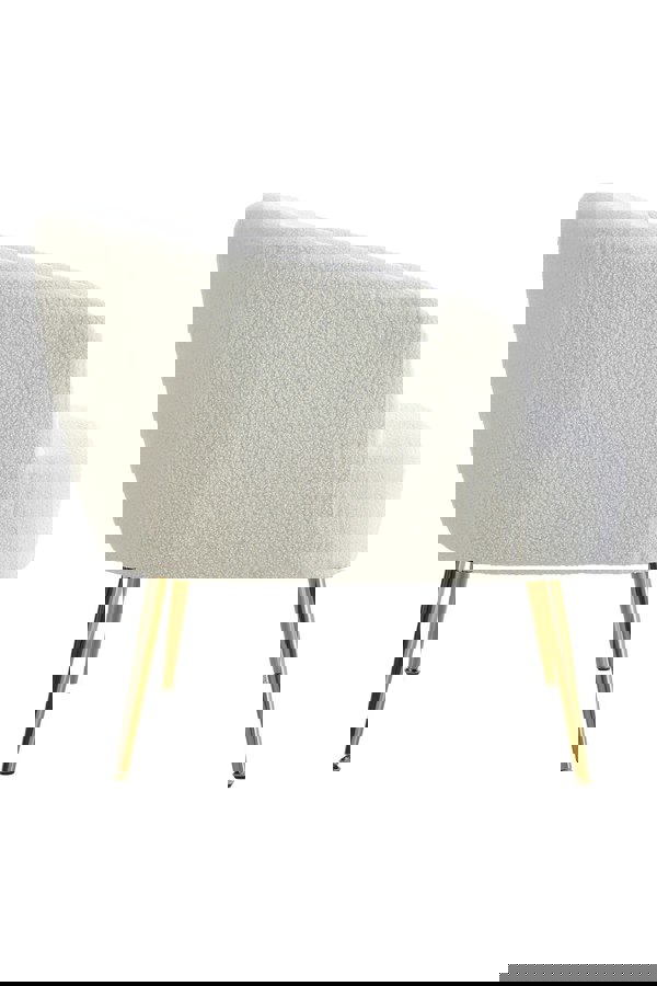 Living and Home Teddy Fabric Armchair with Metal Legs