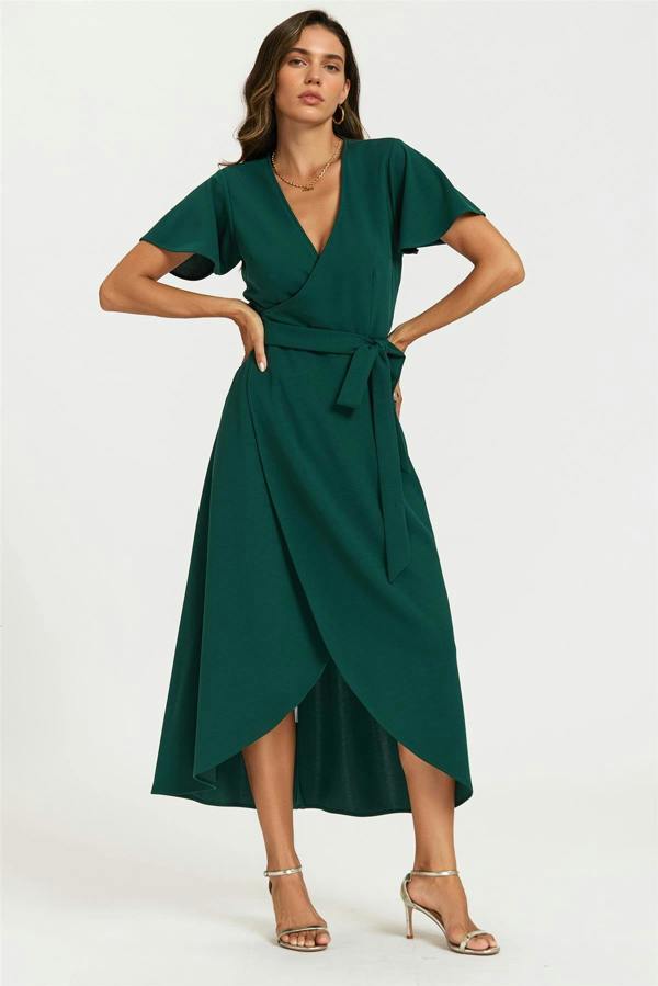 FS Collection Wrap Maxi Dress In Green
