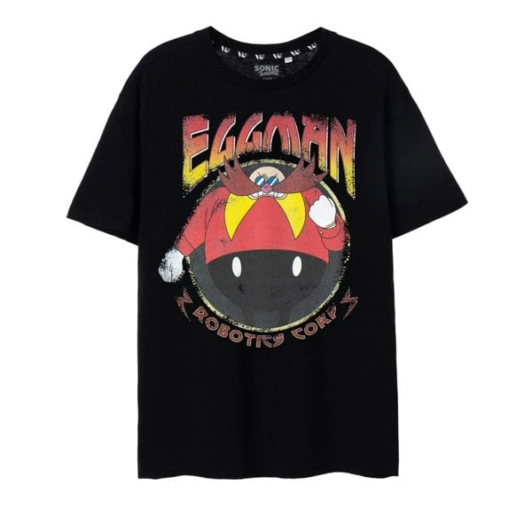 Sonic The Hedgehog Mens Doctor Eggman Short-Sleeved T-Shirt - Black