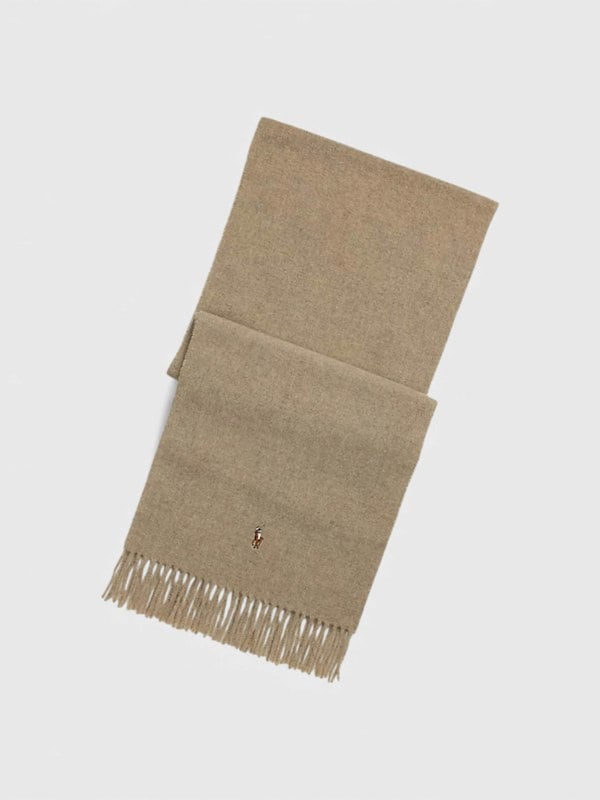 Ralph Lauren Polo Ralph Lauren Fringe Virgin Wool Scarf Oatmeal