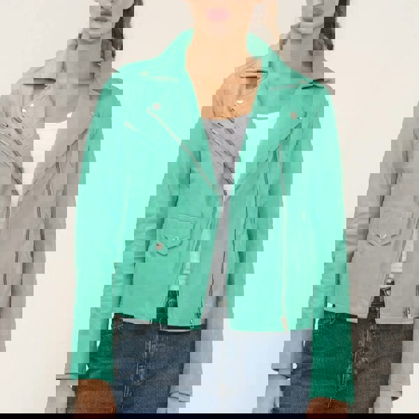 Leather Company Women's Real Leather Brando Style Biker Jacket