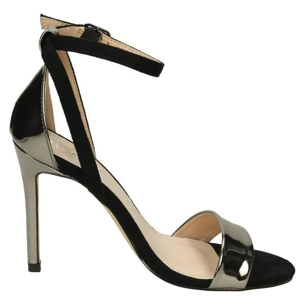 Spot On Ladies Spot On High Heel Ankle Strap Sandals