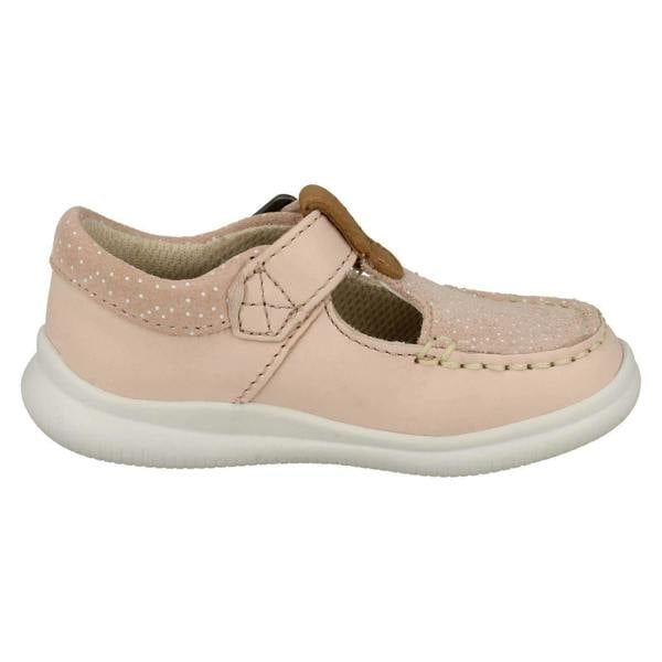 Clarks Girls Clarks Polka Dot Detailed T-Bar Shoes Cloud Rosa T