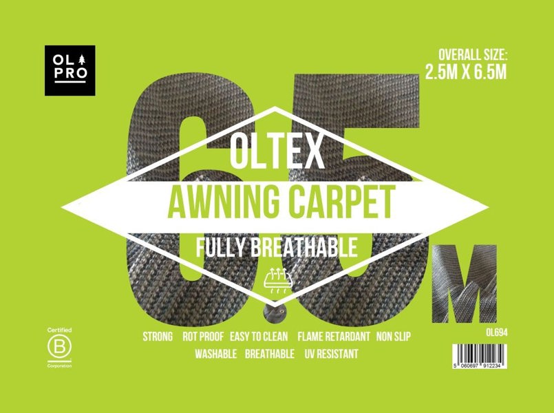 The front inset of the OLPRO OLTEX Breathable Awning Groundsheet 2.5m x 6.5m.