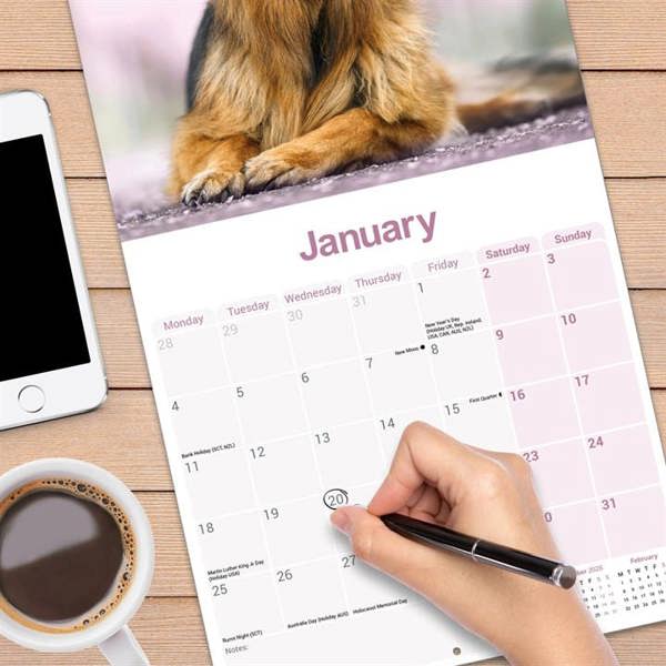 German Shepherd Calendar 2027, Wall Calendars, Month To View, Dogs, Gift