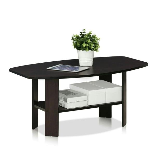 WALPLUS Simple Design Coffee Table, Dark Walnut Modern Easy-Assembly Design For Living Room (Walnut)