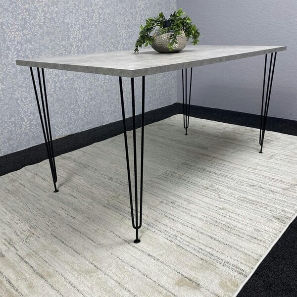 Kosy Koala Modern Grey Rectangular Dining Table with Hairpin Legs Compact Kitchen Table