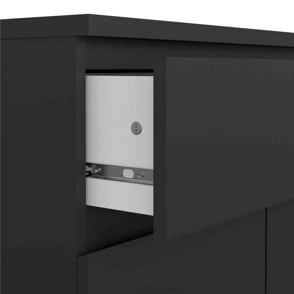 Wyld Haus Budapest Matt Black Wooden Sideboard 1 Drawer 2 Doors
