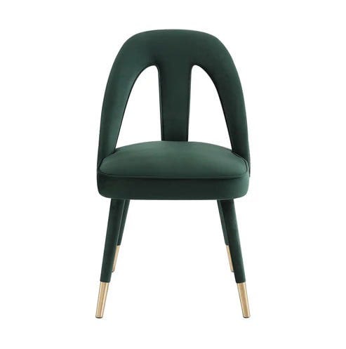 Furniture Edit Petra Forest Green Velvet Side Dining Chair