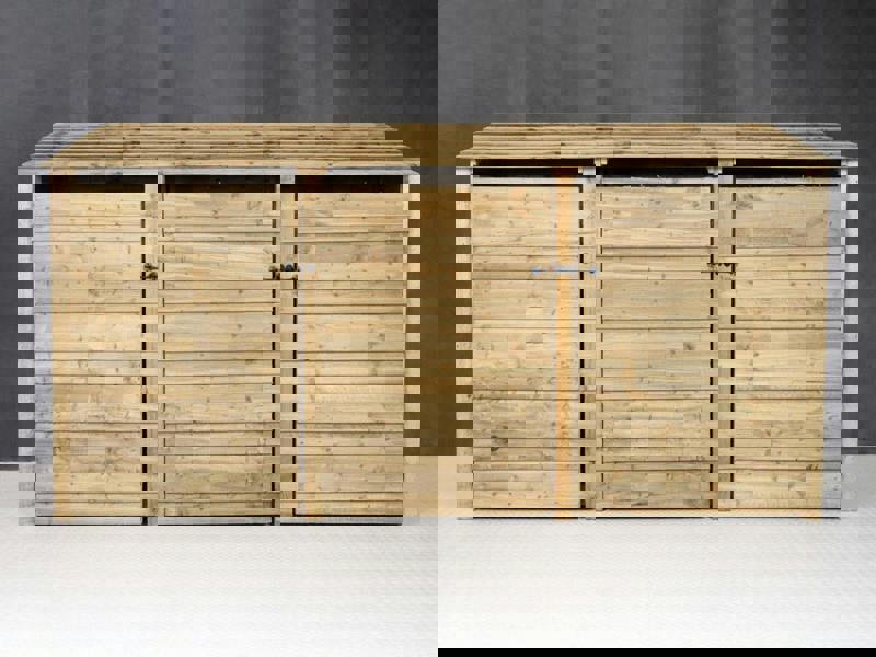 Arbor Garden Solutions Wooden Log Store with Doors W-335cm, H-126cm or 180cm, D-88cm