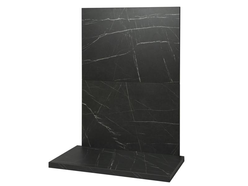 Acantha x2 Tile & Hearth Set in Black Marble Effect