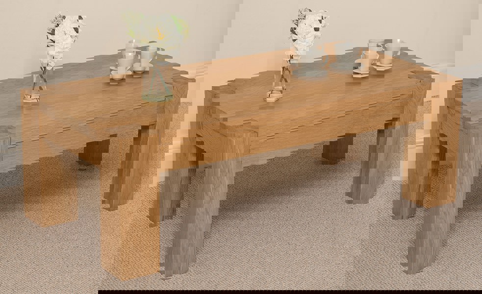 That's Furniture Kuba Chunky Oak Coffee Table for Living Room - 120cm