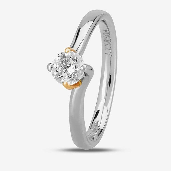 1888 Collection Two-Tone Brilliant Cut 0.50ct Diamond Solitaire Twist Ring RI-2136