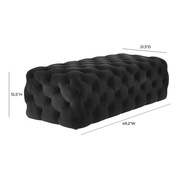 Furniture Edit Kaylee Black Velvet Ottoman