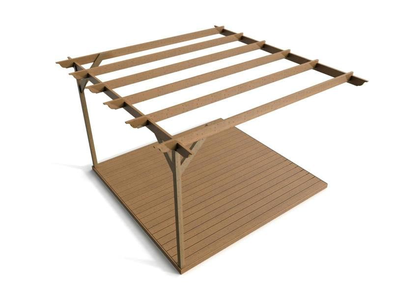 Arbor Garden Solutions Wall Mounted Pergola and Decking Kit Longhorn Design