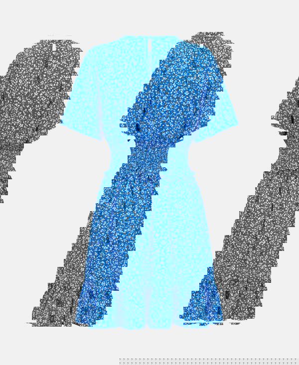 Shirred Waist Mini Blue Floral