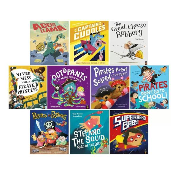 Pirates and Superheroes 10 Books Collection Set – Funny Adventure Stories Collection for Kids
