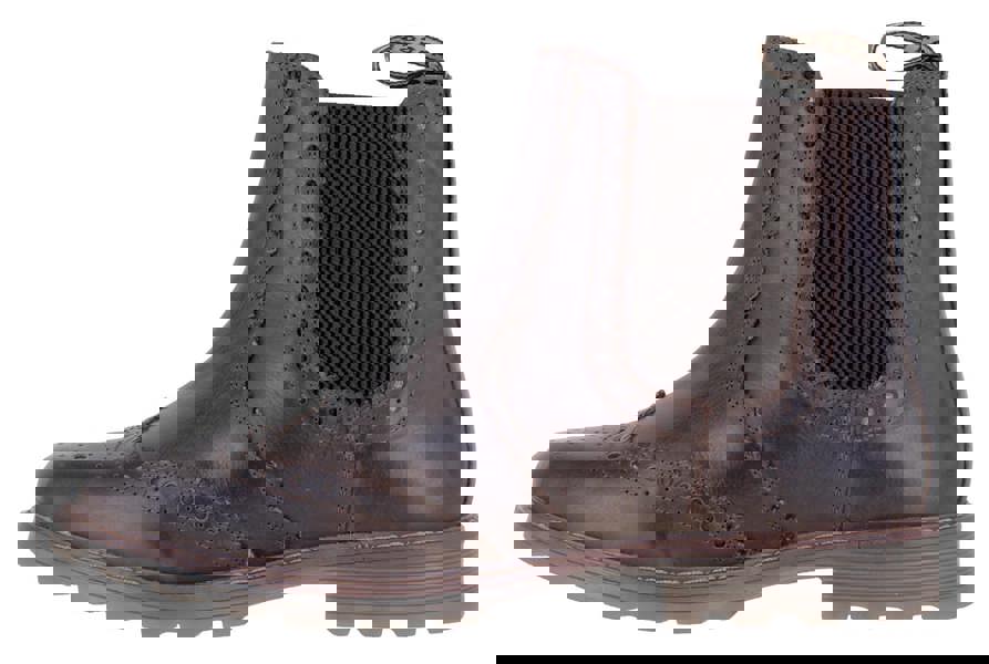 Catesby Mens Pull On Leather Brogues Chelsea Dealer Ankle Boots