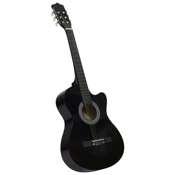 Berkfield Western Classical Cutaway Guitar with 6 Strings Black 38"