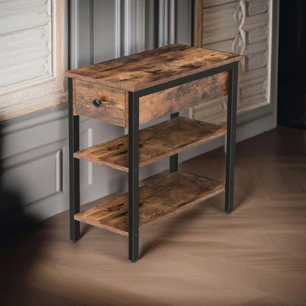 Rafaelo Mobilia Nighstand With 2 Shelves & Drawer