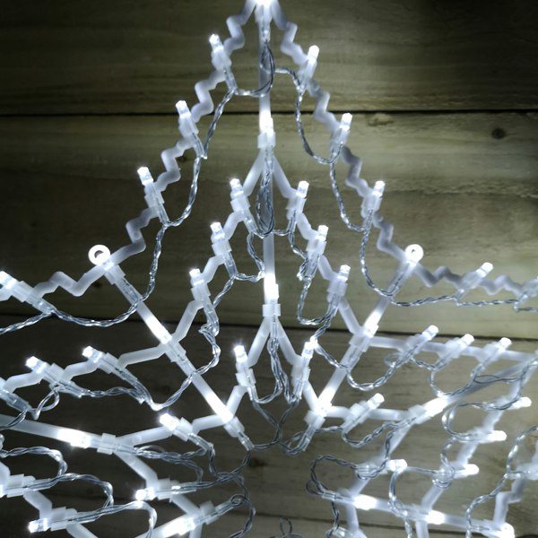 Samuel Alexander 50cm White 100 LED Window Star Light Up Indoor/Outdoor Christmas Decorations