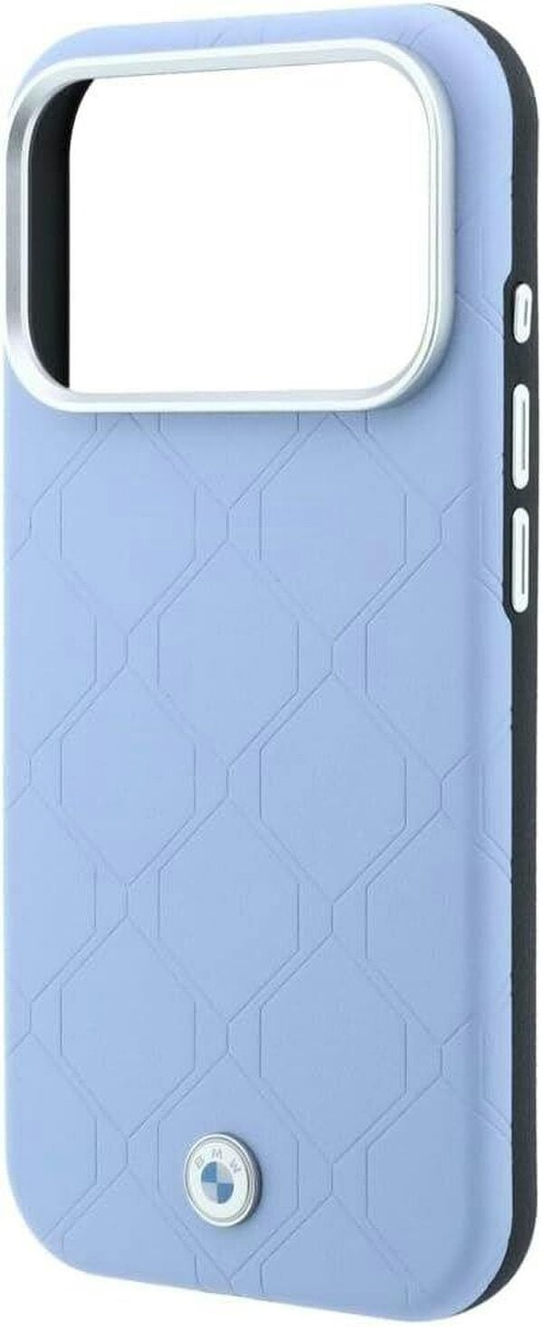 BMW Sign Deboss Quilted Metal Logo Case with MagSafe for iPhone 17/18 Pro 6.3" Blue - BMHMP18L26SWOSPB