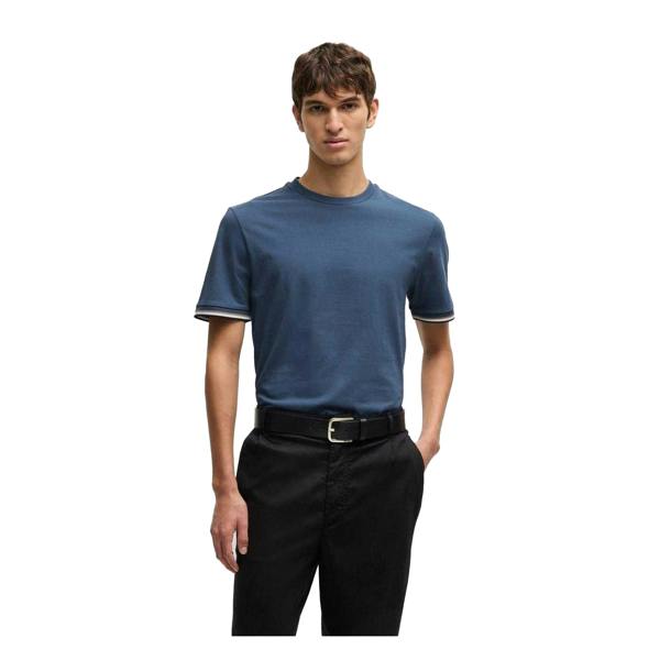 Boss Mens Hbb Thompson 04 Premium Cotton Regular T-Shirt - Medium Blue - 