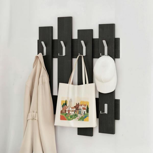 Decortie Wave Modern Wall-Mounted Coat Hanger with 8 Hooks 69 Width
